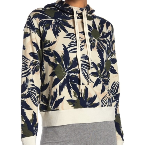 Stateside Tops - Stateside Palm Tree Print Hooded Sweatshirt